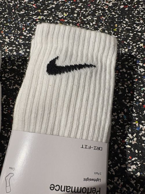 Nike Dri-FIT Lightweight Crew Socks White 3 Pack Men One Cotton Blend 8-11 — image 3