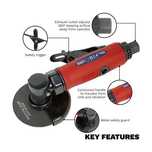 Sealey Air Cut-Off Tool 75mm Straight Tools DIY Garage Workshop Home - GSA26 — image 2