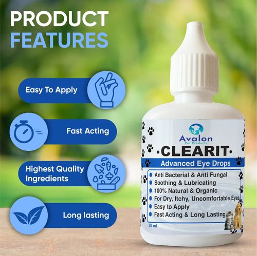 Pet Dog Cat Advanced Eye Drops Clearit 30ml 100% Organic Soothing Lubricating — image 6