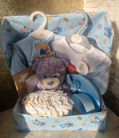 Blue Baby boy hamper baby shower newborn mum to be gift Set 0-6 months baby suit — image 4