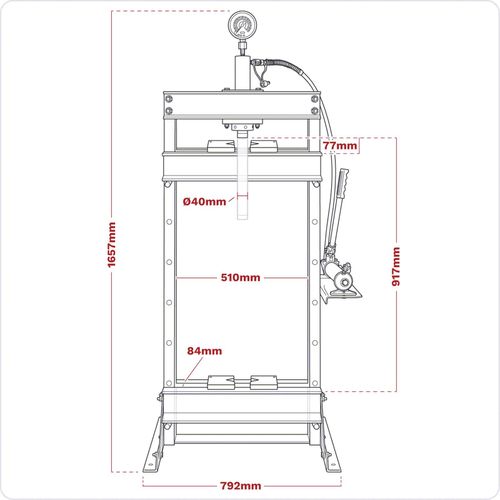Sealey Hydraulic Press 10tonne Floor Type Heavy Duty Workshop Floor Press YK10F — image 1