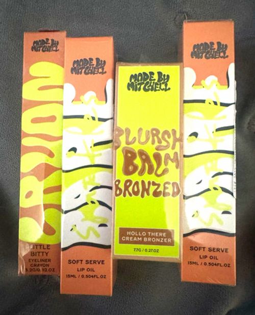 Made By Mitchell Mixed Lot 4pc Lip Oil 15ml x2 & Cream Bronzer + Eyeliner