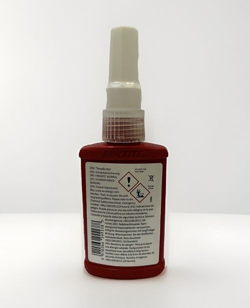 Loctite 272 High Strength High Temperature Threadlocker, 50ml Red For Bolt Nut — image 2
