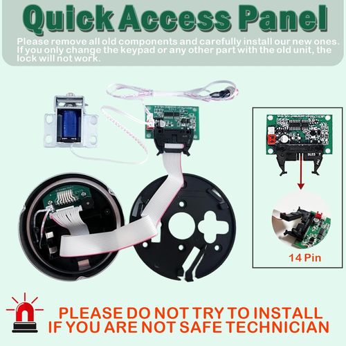 Gun Safe Lock Replacement with Solenoid Lock High Security Chrome Digital Keypad — image 4