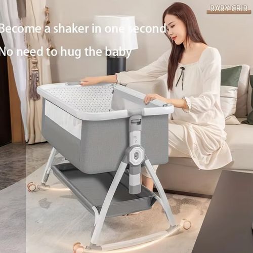 3-in-1 Baby Bedside Crib Sleeper Bassinet Safe Co-Sleeping Storage Adjustable — image 9