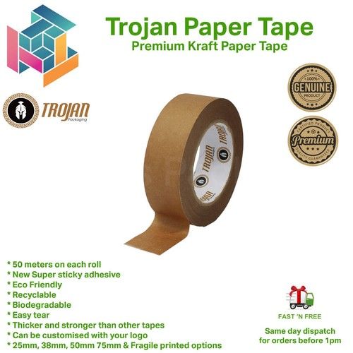 25mm 38mm 50mm 75mm Eco Kraft Paper Picture Framing Backing Tape Self Adhesive