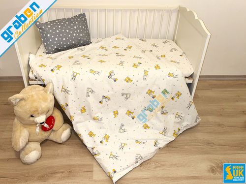 100% COTTON BEDDING SET FOR Cot, Travel Bed, Duvet Cover&Pillowcase 90cm x 120cm — image 20