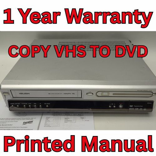 Bush DVRHS02 6 Head VCR DVD Player Combo Recorder  Remote COPY VHS TO DVD