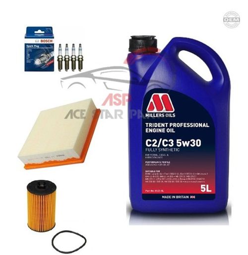 FOR VAUXHALL CORSA D 06-15 OIL, AIR FILTERS OIL & SPARK PLUGS SERVICE KIT NEW