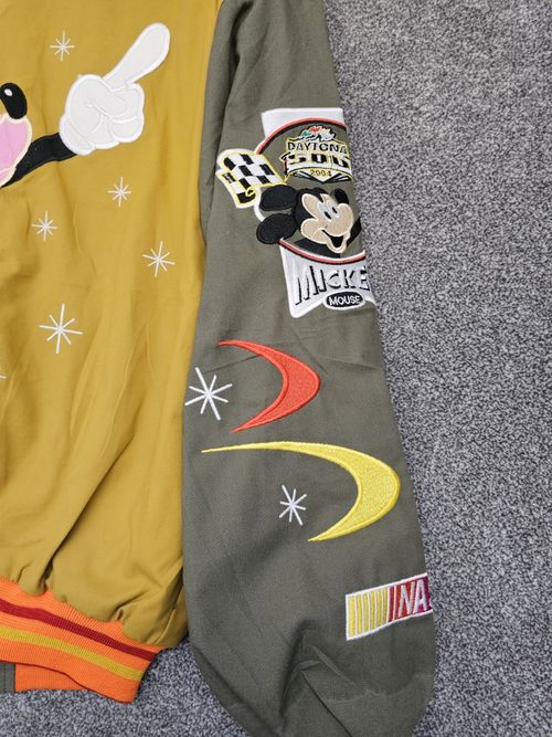 Vintage 2004 Disney Mickey Mouse NASCAR Daytona 500 Racing Bomber Jacket Rare JH — image 6