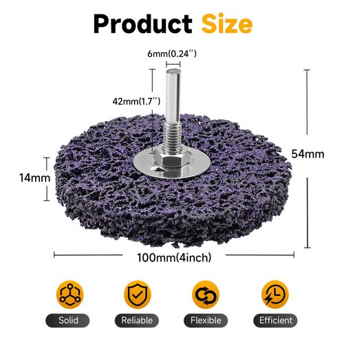 3Pc 4inch Poly Strip Disc Wheel Paint Rust Removal Clean For Die Grinder 100mm — image 2