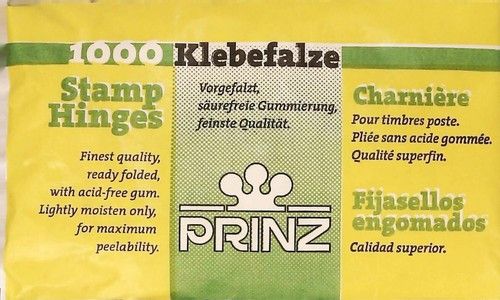 Prinz Stamp Hinges Pack of 1000 Folded Brand New. FREE POSTAGE