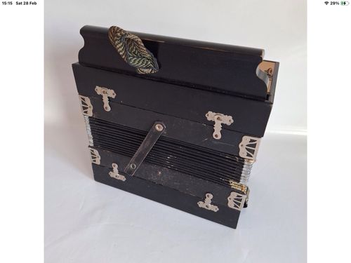 Vintage 10 Button/One Row Accordion Black - Fair Condition — image 5