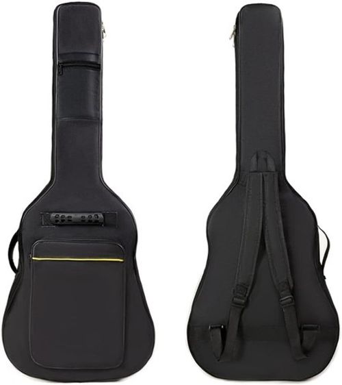 BLACK FULL SIZE PADDED PROTECTIVE CLASSICAL ACOUSTIC GUITAR BACK BAG CARRY CASE