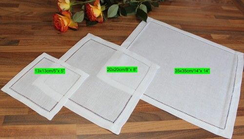 100% Cotton Hemstitch NAPKINS Dining / Tea / Cocktail Wedding Dinner Table Linen