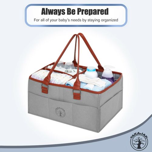 Baby Diaper Caddy Organiser - Portable Nappy Wipes Tote with Change Mat AU — image 3
