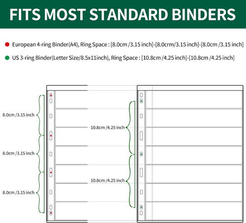 10 Black Sheets 20 Pages Stamp Album Pages 7 Pockets Each for Standard Binder 8. — image 6