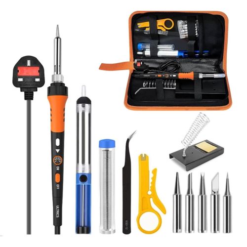 60W Soldering Iron Kit Welding Irons Electronics Solder Tools Adjustable Temp UK — image 9