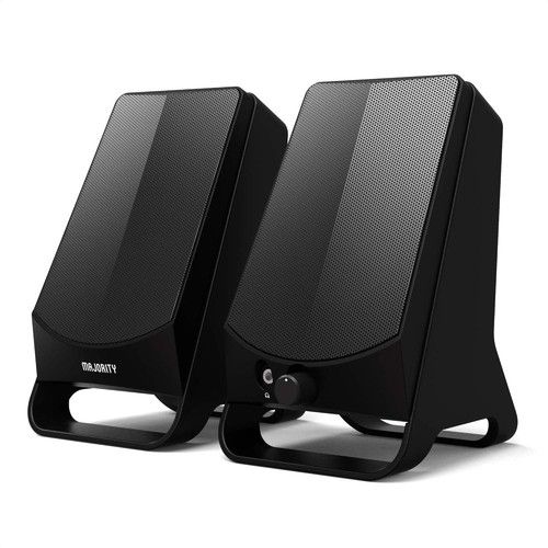 Majority DX10 External PC Speakers USB Powered Stereo Sound System for Computer