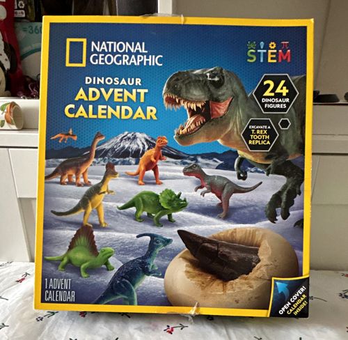 National Geographic STEM Dinosaur Advent Calendar 24 Figures with T. Rex Tooth — image 1