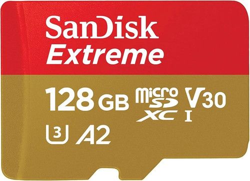 SanDisk Extreme 128GB MicroSDXC UHS-I Memory Card A2 V30 U3 SD Adapter