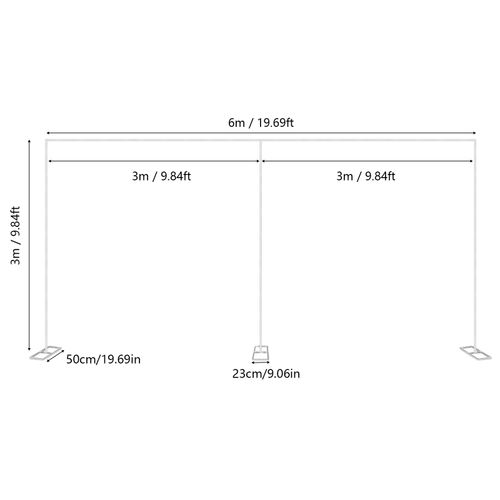 6M x 3M Wedding Backdrop Stage Stand Pipe and Drape Kit Curtain Frame Heavy Duty — image 4
