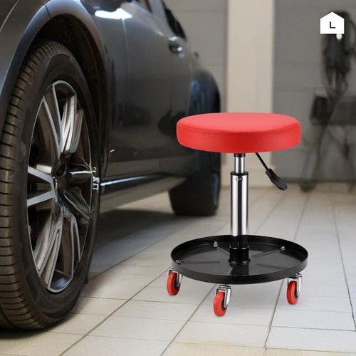 Mechanic Rolling Creeper Seat Stool Tool Tray for Shop Garage 45-60CM Adjustable
