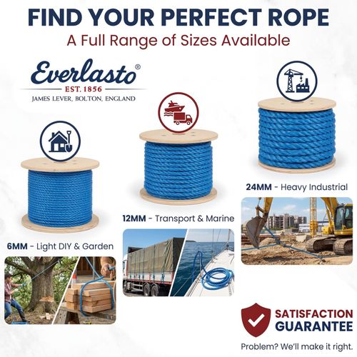 100M TRADE REELS-  EVERLASTO BLUE POLYPROPYLENE POLY ROPE 6MM 8MM 10MM 12MM 14MM — image 6