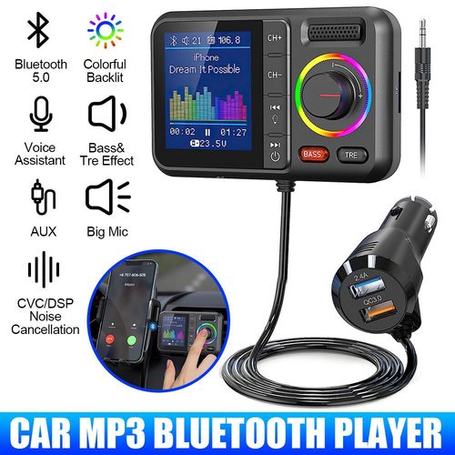 Car FM Wireless Bluetooth Transmitter MP3 Player USB Fast Charger Adapter Tool — image 1