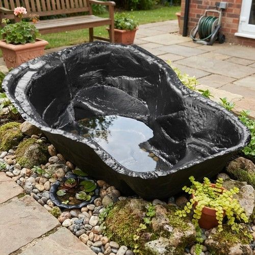 Durable 120 L Pre-Formed Pond with Wildlife Escape Route - 20  Guarantee