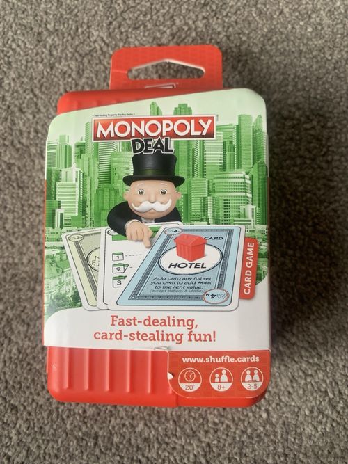 Monopoly Deal Shuffle Card Game Red Hard Travel Case BRAND NEW SEALED — image 1