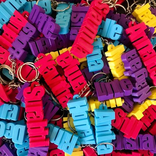 3D Personalised Keyring - Party Bag / Gifts / Name Tags / School Bag / Travel — image 3