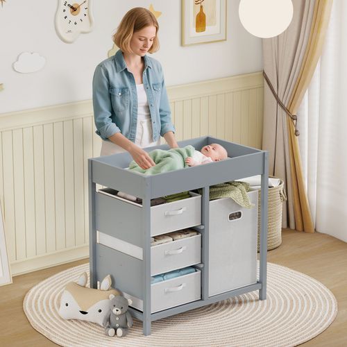 Baby Changing Table with 4 Drawers, EN12221 Safe, 84.5x48.5 cm — image 2