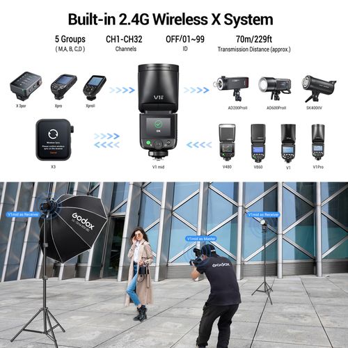 Godox V1mid N V1midN TTL Round Head Flash Touchscreen for Nikon Camera — image 9