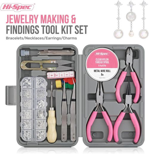 17Pc Jewellery Making Tool Kit for Bracelet, Necklace, Earring 600PC Finding Set — image 3