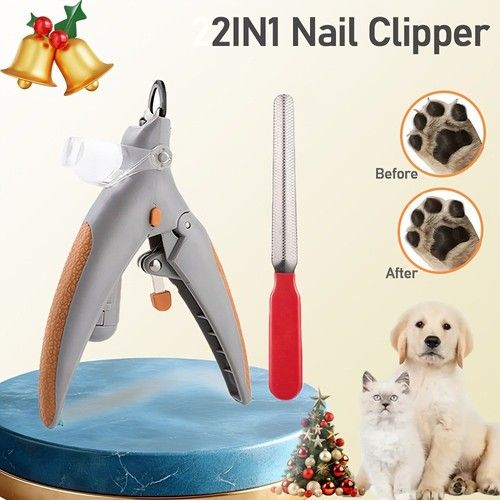 Dog Cat Pet Nail Clippers With LED Light Cutter Claw Grinder Scissor Toe Trimmer