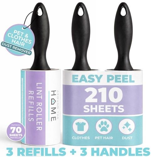 Lint Roller Refills Rolls Pet Dog Cat Hair Fur Clothes Fluff Dust Remover Sticky