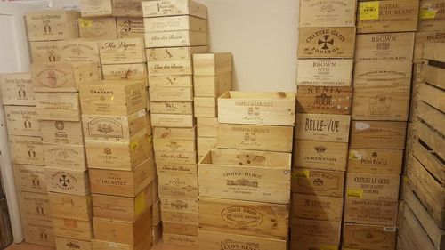  3 x ASSORTED MIXED SIZE FRENCH ITALIAN WOODEN WINE PORT CHAMPAGNE CRATE BOXES) — image 8