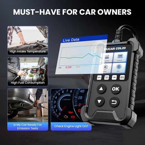 MUCAR CDL20 Car OBD2 Scanner Code Reader Check Engine Fault Diagnostic Tool UK — image 3