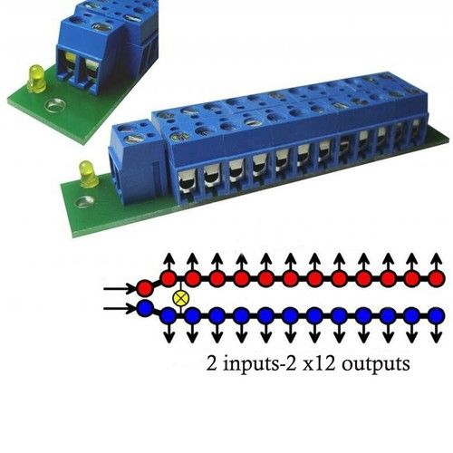 1 Set Power Distribution Board With Status LEDs for DC and AC Voltage