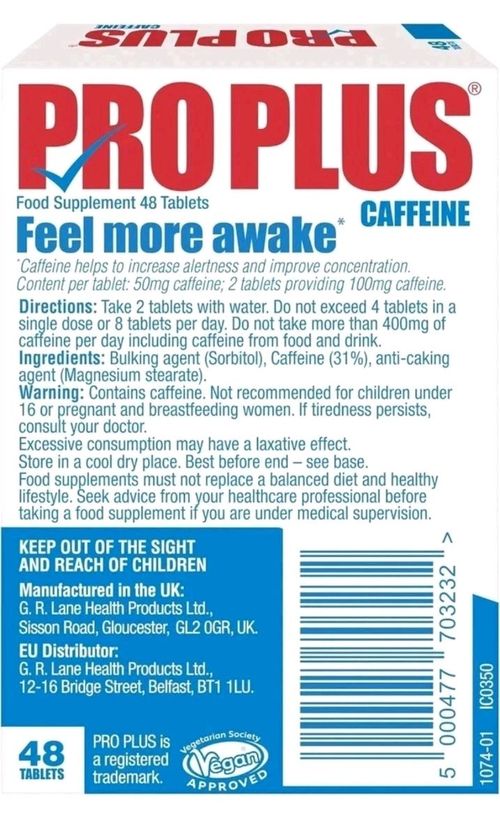 6 X PRO plus 48 Tablets - Caffeine Tablets - Sugar Free 288 TABLETS — image 4