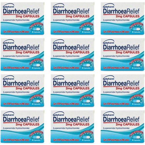 Galpharm Diarrhoea Relief Loperamide 2mg 6 Capsules - Pack of 12