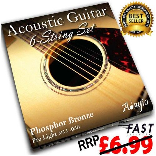 ACOUSTIC GUITAR Strings Phosphor Bronze Set Light 11-50 - 11s  Pack Adagio Pro