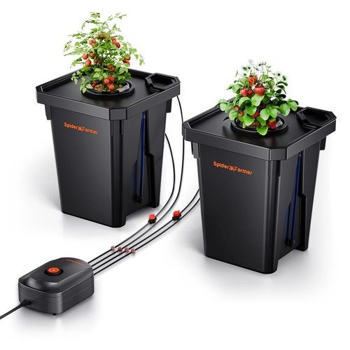Spider Farmer 7-Gallon DWC Hydroponic System Grow Kits + Air Pump with 2 Buckets