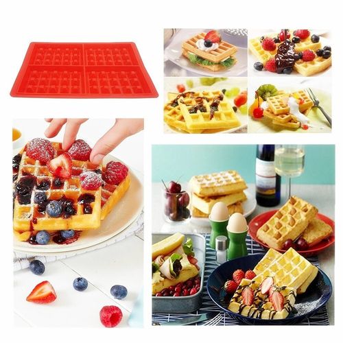 Top Quality Rectangle Non-stick Waffle Mould Silicone Cake Mold Baking Bakeware — image 5