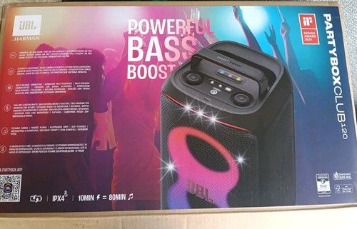 JBL PartyBox Club 120 Portable Bluetooth Speaker – Black – Opened Box – Complete