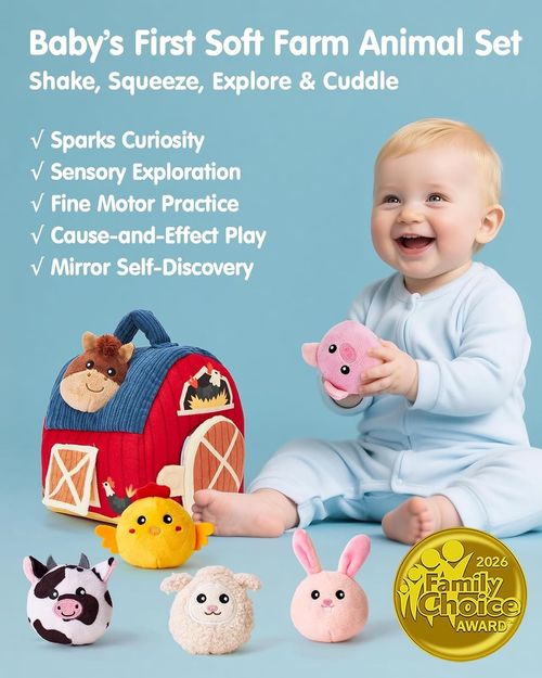 Montessori Farm Animals Barn Toy Set for Babies 6-12  - Sensory Playtime — image 6