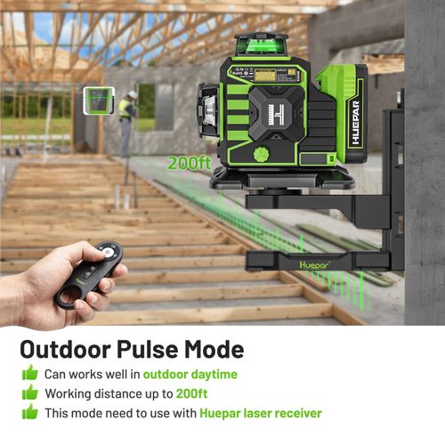 Huepar W03CG Laser Level 3D Self Leveling 12 Lines Bluetooth + Receiver + Tripod — image 5