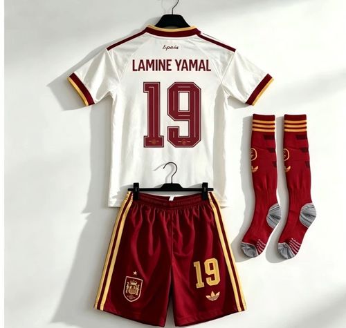 Spain 2026 World Cup Winners Kids Away Football Kit 2 Star Lamine Yamal #19 Set — image 1