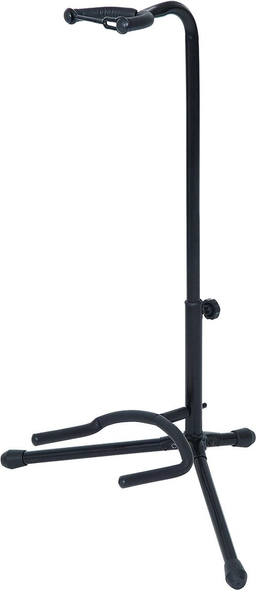 Gorilla Single Adjustable Folding Universal Guitar Stand With Neck Support Black — image 1